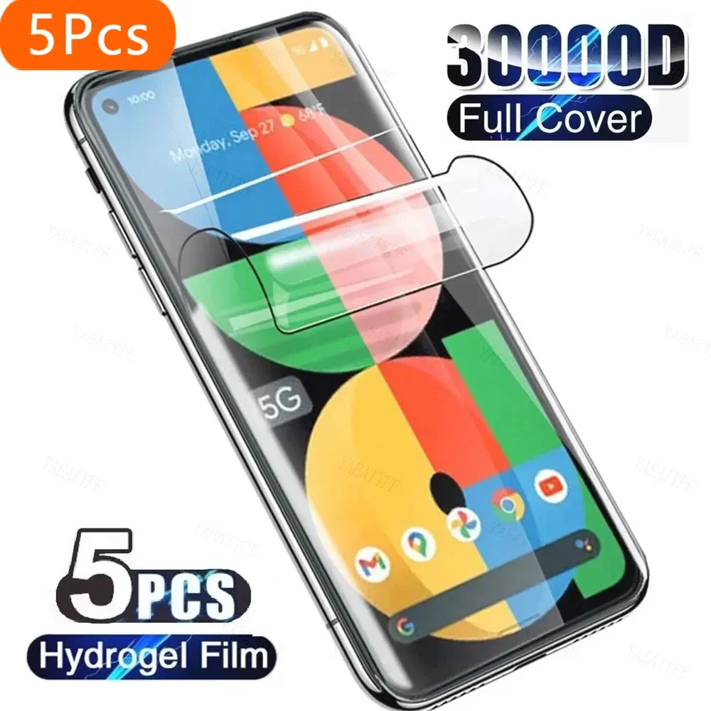 5 قطعة فيلم هيدروجيل لجوجل بكسل 7 6 5 4 3 2 1 حامي الشاشة لجوجل بكسل 7a 6a 5a 4 XL 3a XL 2 XL وليس الزجاج