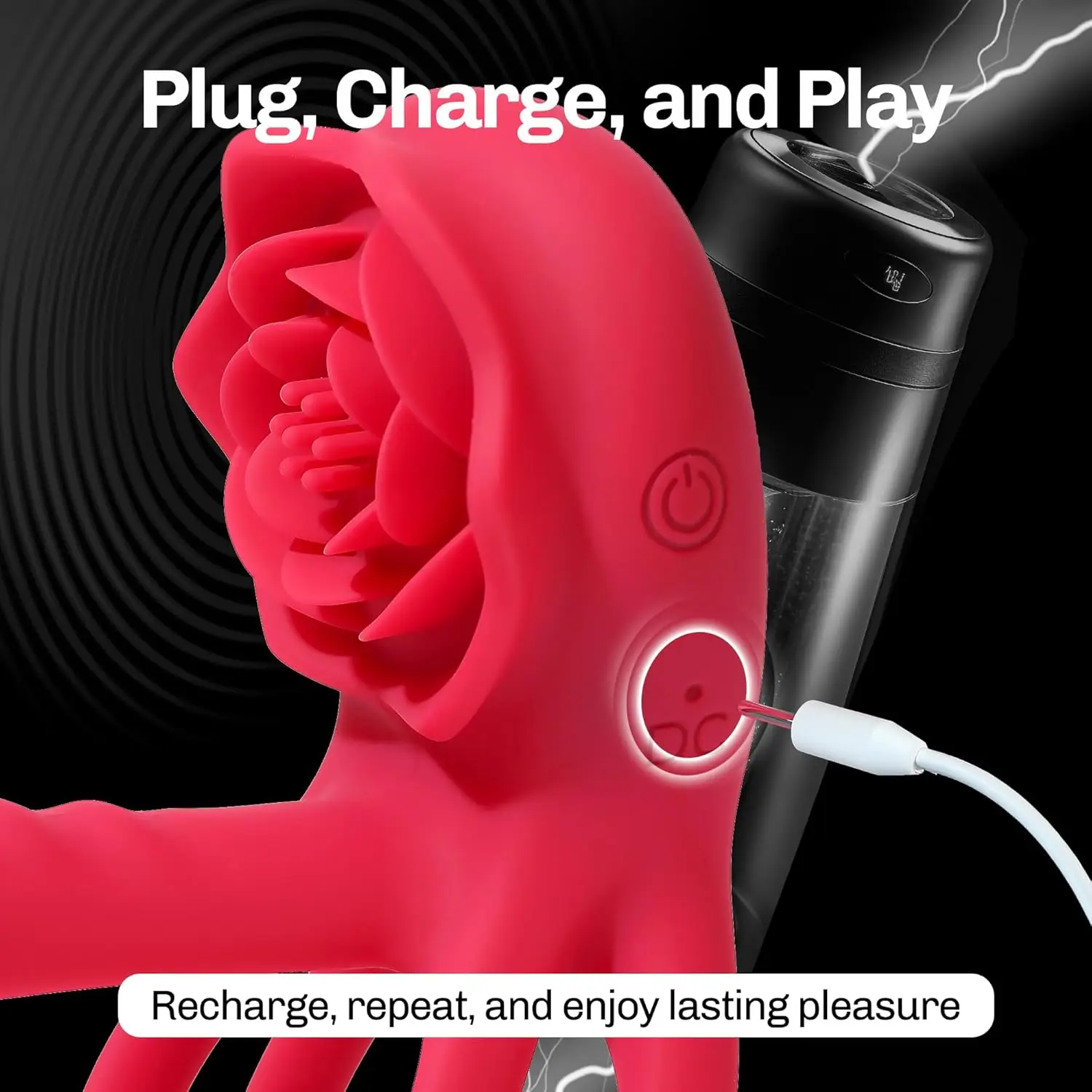 Vibrating Cock Ring Sex Toys for Men, Premium Silicone Rose Viboators Toys for Her Clitoral Stimulation and his Pleasure. Penis