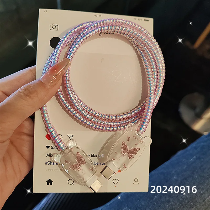 Butterfly Charger Protective Case Cable Protector For iPhone 18W/20W Anti-break Charger Protective Rope Management Cord Winder view 6