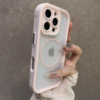 Luxury Matte Magsafe Transparent Phone Case For iPhone 16 15 14 13 12 Pro Max 11 17 Pro 16 Plus Magnetic Shockproof Bumper Cover