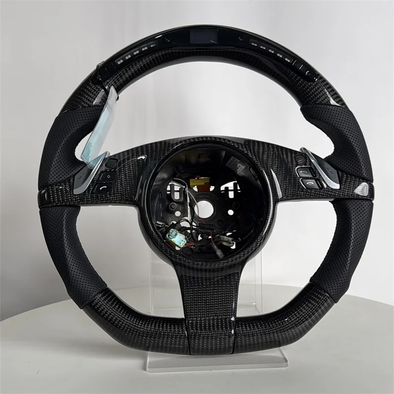 

For Porsche Custom Real Carbon Fiber Steering Wheel Upgrade Fit Panamera Macan Cayenne 918 911 718 970 971 958