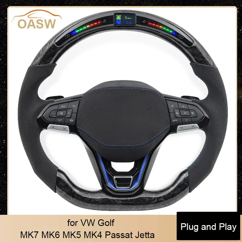 

LED Forged Carbon Steering Wheel for Volkswagen VW Golf MK7 MK6 MK5 MK4 Passat Jetta Touareg Phaeton Tiguan Magotan Polo