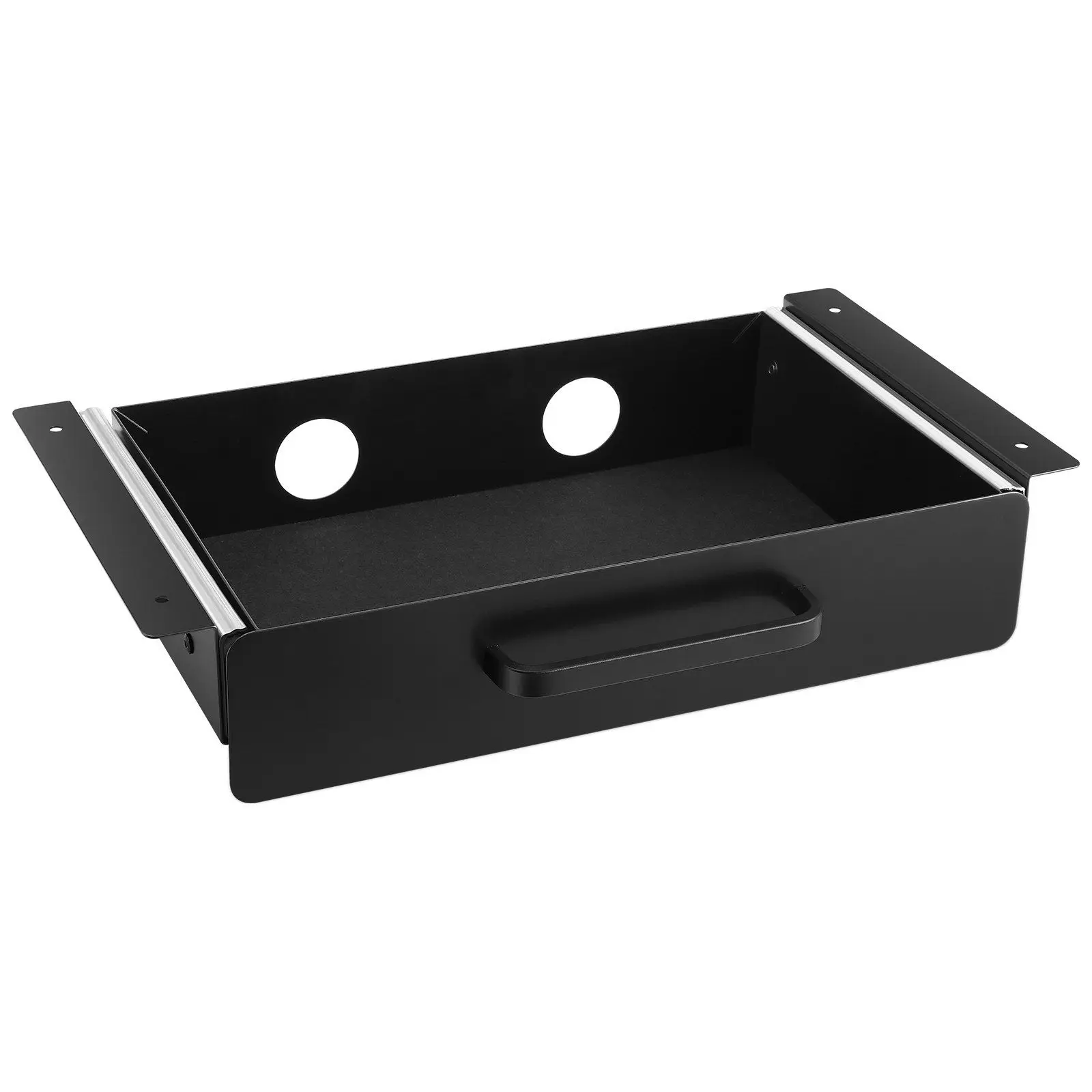 

13in Under Desk Drawer Organizer 12x7.87x2.75in 11lb Capacity Smooth Ball-Bearing Slide U-Shaped Handle Felt Lined Cable Holes