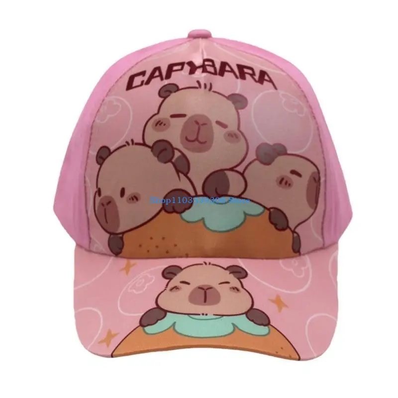 

400A Youthful Capybara Print Hat Trendy Portable Hat Soft Fashionable Baseball Hat for Travel and Leisure Activity