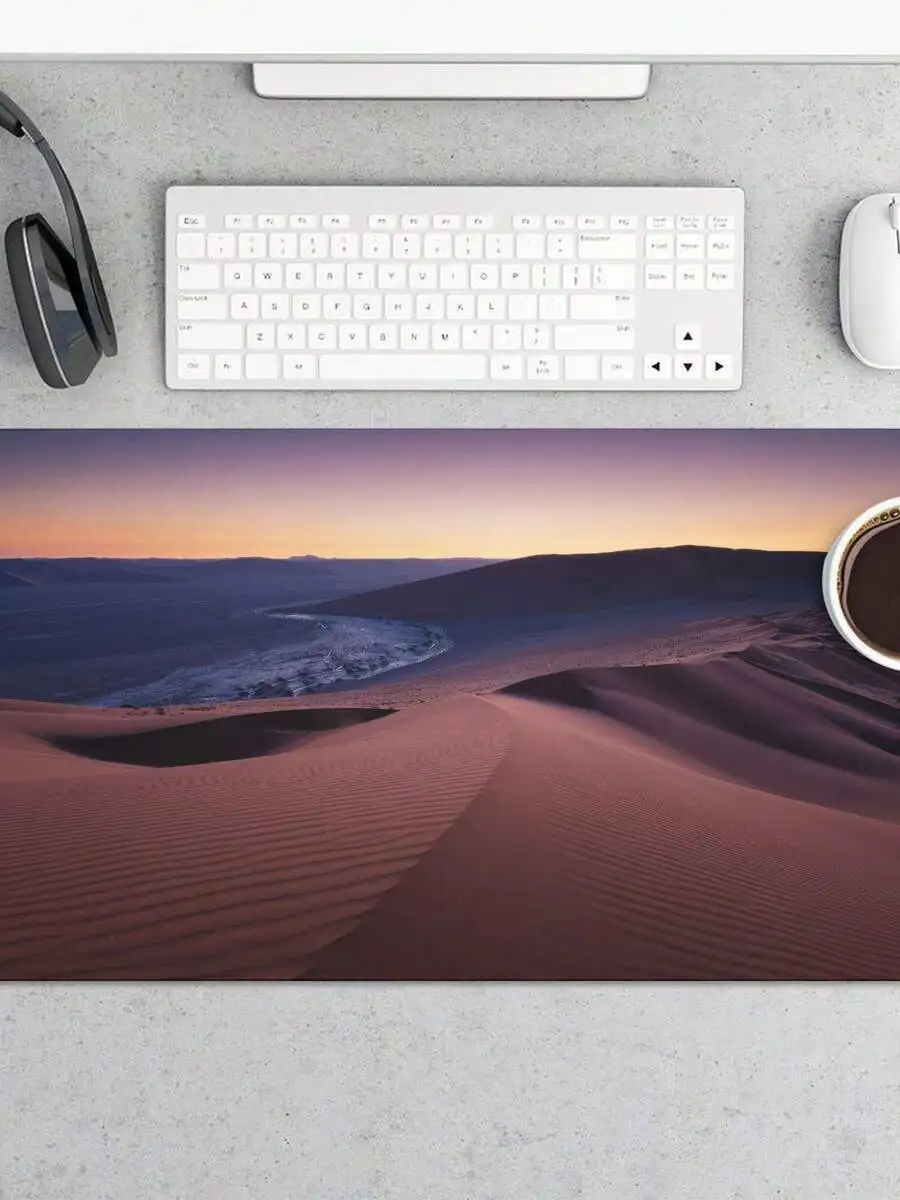 Desert Dunes Hard Resin Mouse Pad XL Size Stitched Edge Ultra Smooth Gaming Precision