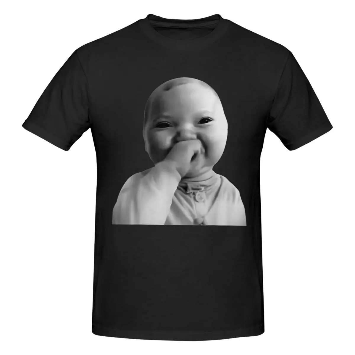 Men Laughing Baby Meme Cute Smiling Infant Face Trendy T Shirt Streetwear Cotton Men Tshirt
