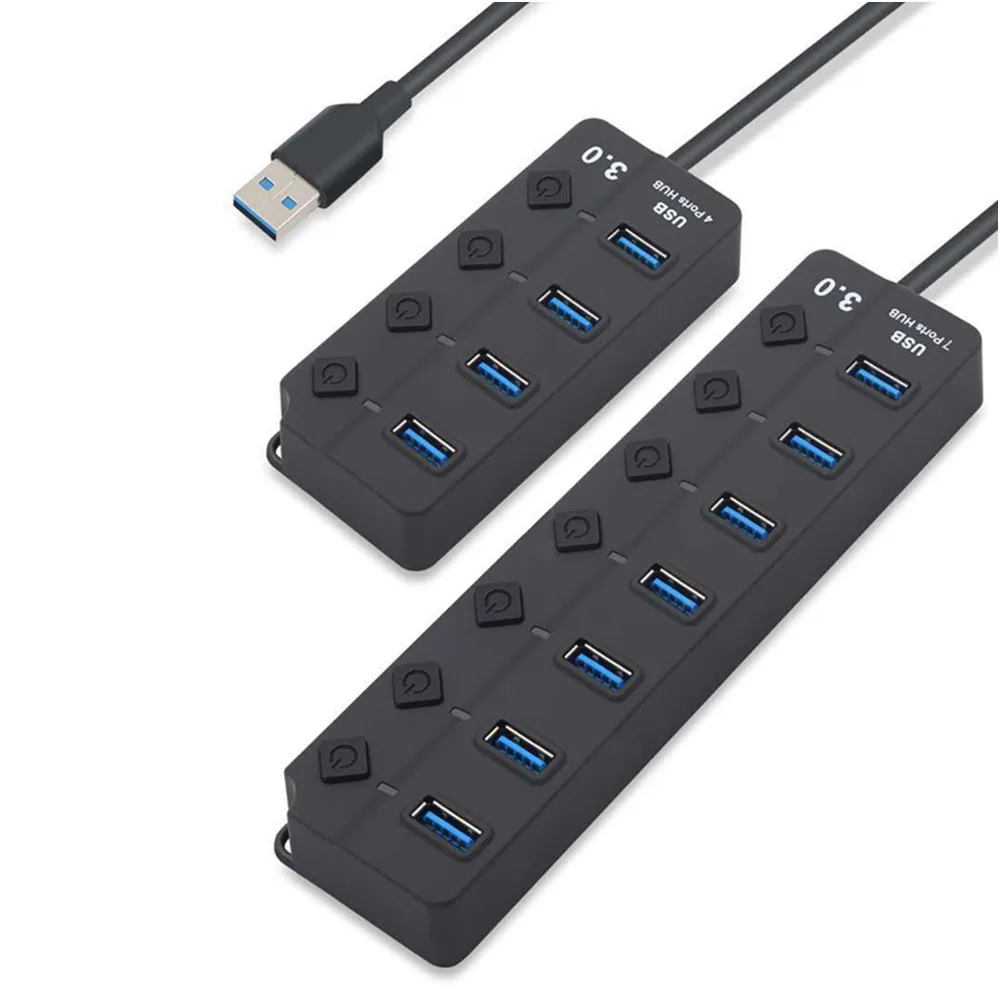 

Usb-хаб 3,0 высокоскоростной 4 / 7 портов USB 3,0 разветвитель концентратора вкл/выкл разветвитель для ноутбука USB 3,0 разветвитель для ПК Компьютерные аксессуары