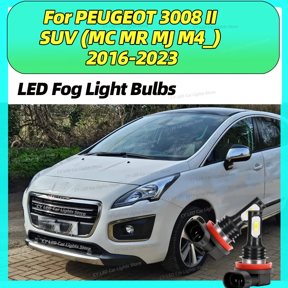 

2 шт. светодиодные передние противотуманные фары 20000LM для автомобильного освещения PEUGEOT 3008 II SUV MC MR MJ M4 2016 2017 2018 2019 2020 2021 2022 2023