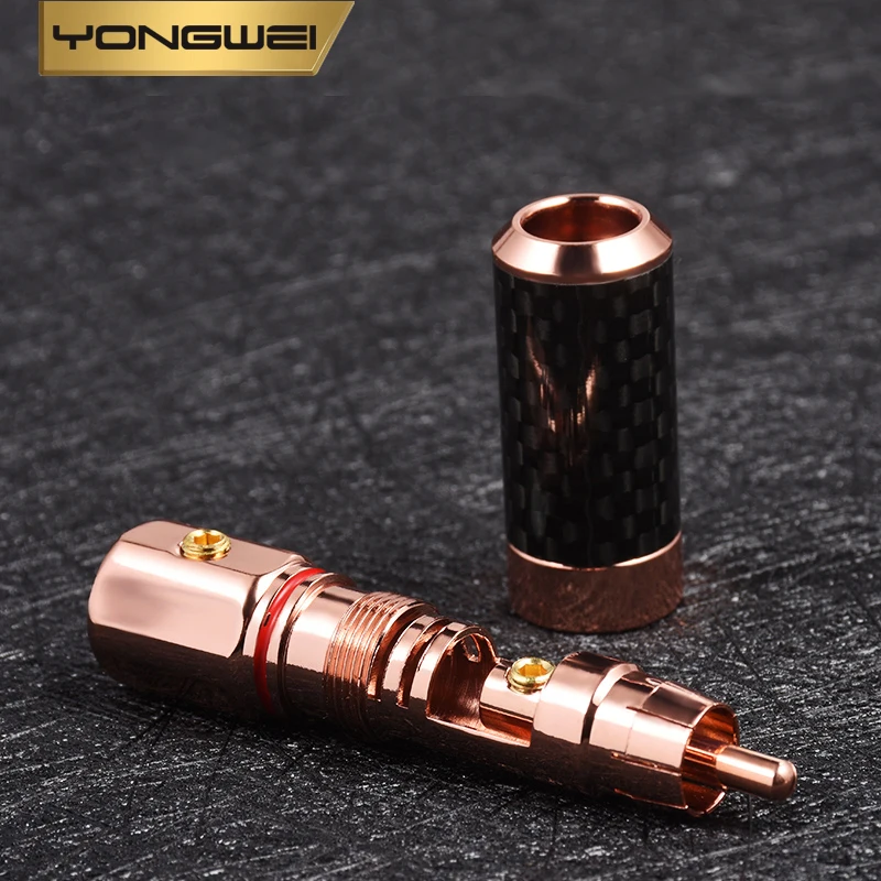 YONGWEI Pure copper gilding RCA Lotus conector,Suitable for AV television audio power amplifier sound card No welding lotus head