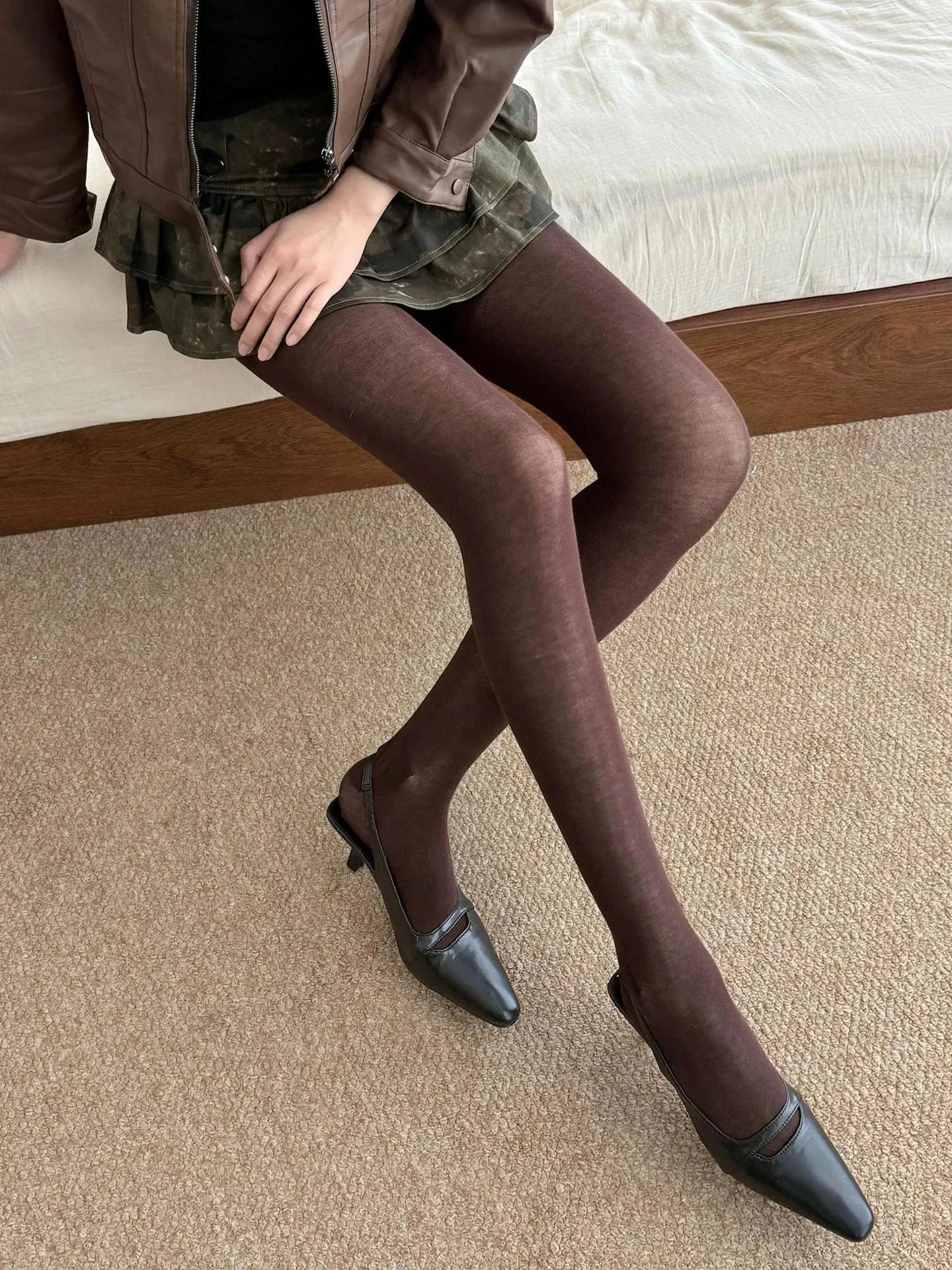 Autumn Winter Women Opaque Pantyhose Thick Warm Matte Tights Soft Elastic Comfort Daily Commute Streetwear Fashion Hosiery