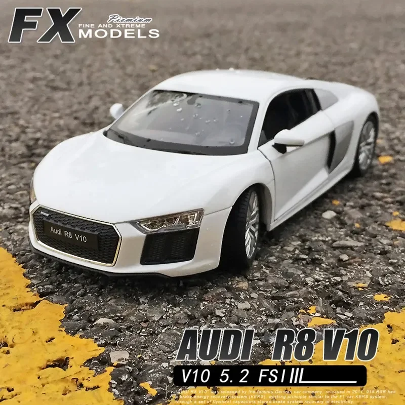 WELLY 1:24 2016 Audi R8 V10 sports car simulation alloy car model crafts ornaments Childrens Collection toy gift B63