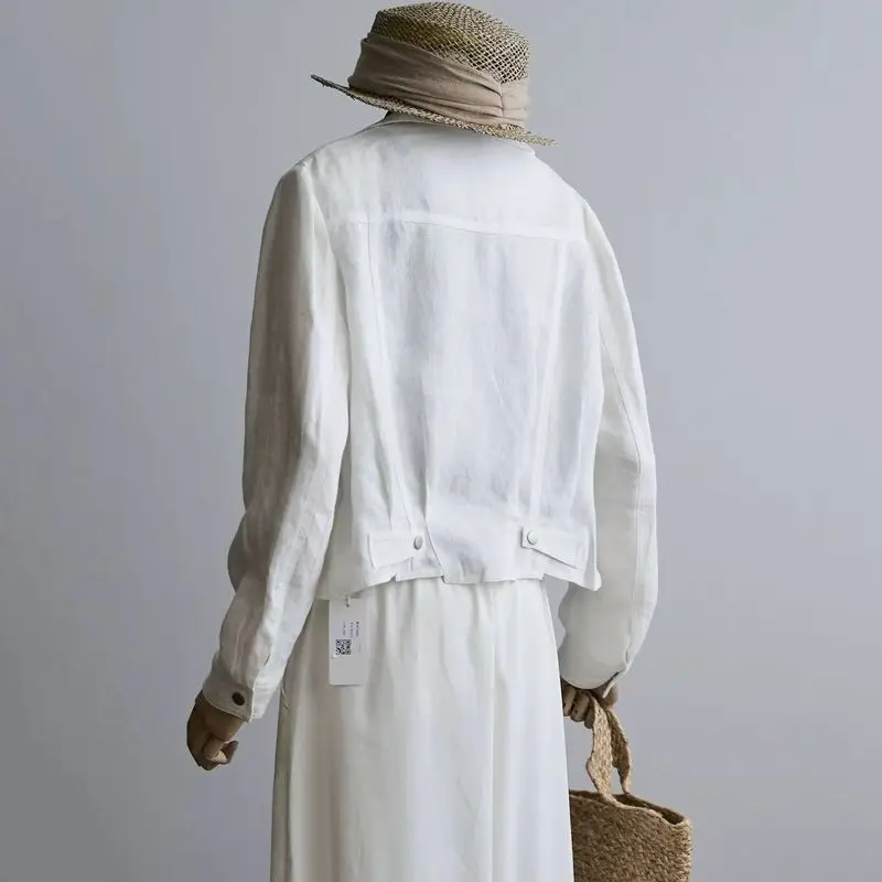 Korean Version Of Beige Polo Collar Motorcycle Jacket For Women, 2026 Spring And Autumn New Zipper Short Jacket