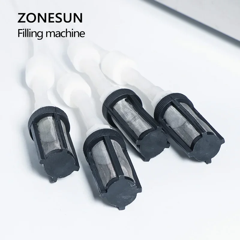ZONESUN 4 فوهة الرأس آلة تعبئة السوائل العطور عصير الماء الضروري النفط الكهربائية مضخة التحكم الرقمي السائل حشو