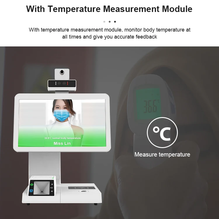 OEM ODM 13.3 جهاز التحكم في الوصول البيومتري الذي يعمل باللمس لإدارة الزوار كشك فحص درجة الحرارة والتحكم في الوصول إلى رمز الاستجابة السريعة #6
