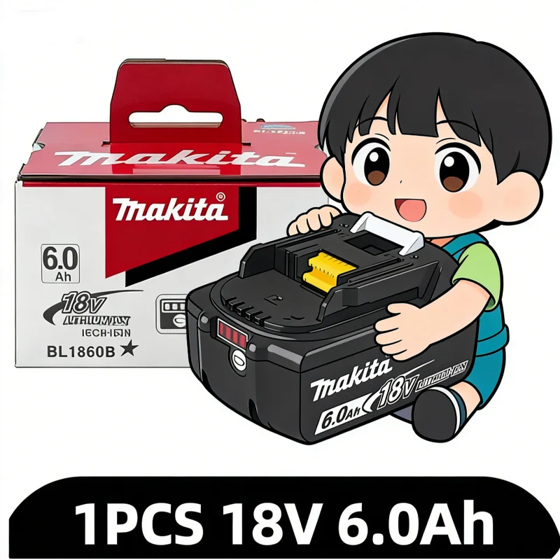 

100% Makita 18V 6.0Ah Rechargeable Battery Compatible Makita BL1830B BL1850B BL1860B BL1890B Power Tools Battery