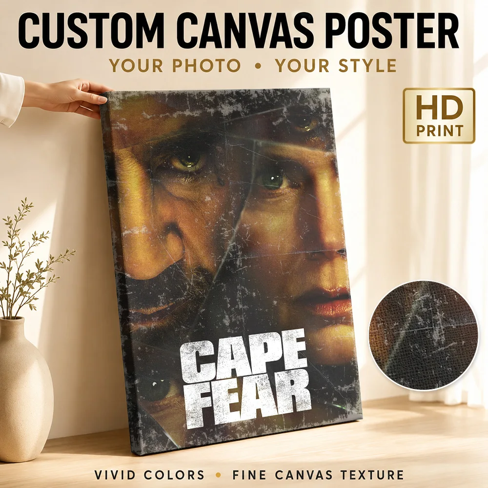 Cape Fear Movie Canvas Painting Poster Custom Photo Vintage Movie Canvas Wall Art for Home Theater Bedroom Decor Ready to Hang