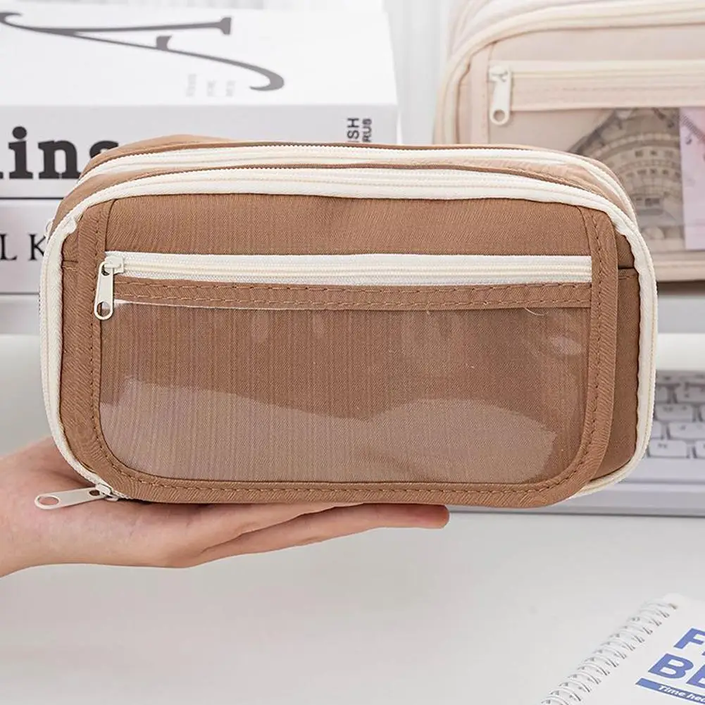 Large Capacity Pencil Case Pen Organizer Wide Opening Pencil Pouch With 9 Compartments for Storage of Pens, Markers, Erasers