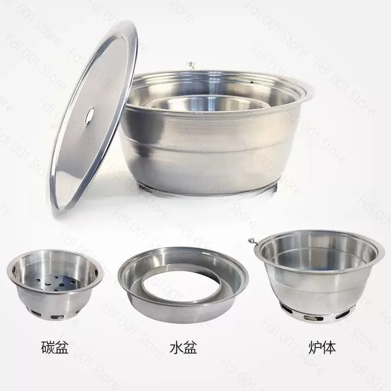 Commercial Built-In Korean Charcoal BBQ Grill Stainless Steel Top Exhaust Barbecue Stove for Restaurant Use