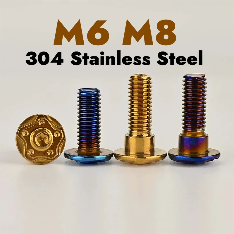 304 Stainless Steel M6 M8 Titanium Color Motorcycle Rotor/Brake Disc Screws Bolts