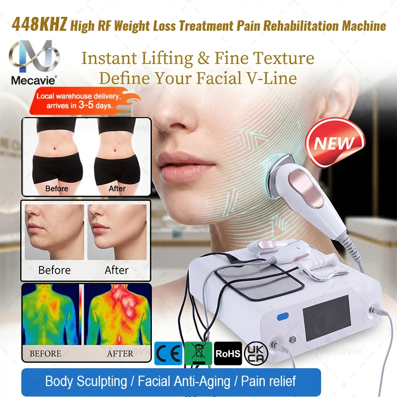 Appareil de raffermissement cutané RF Proionic multiprobes 48 KHz de qualité supérieure, nouveau dispositif de soin de beauté mis à jour, axé sur le retardement du vieillissement cutané, l'élimination des rides du visage, l'amélioration de la distribution des graisses sous-cutanées, le soulagement de l'inconfort corporel, idéal pour les spas, les salons de beauté.