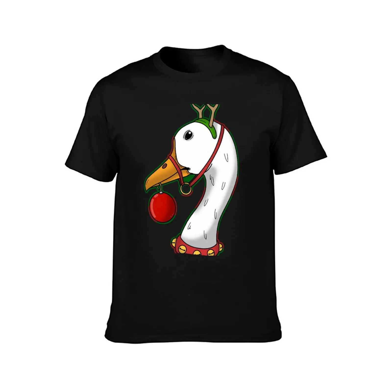 Christmas Goose (Larger Size) T-Shirt Worker Basic Short Sleeve Tee T-Shirt