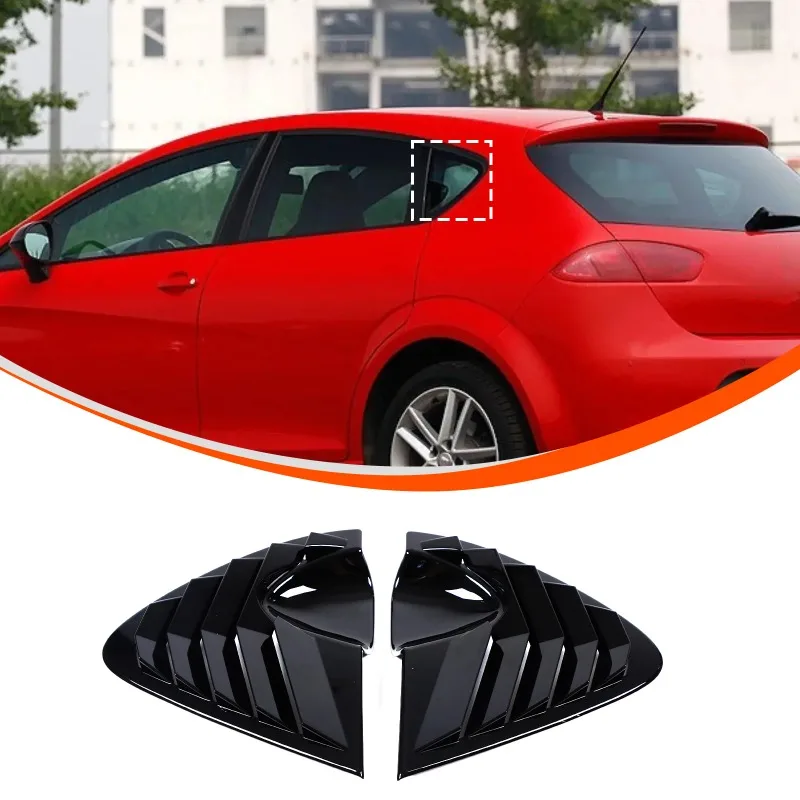 2pcs ABS Rear Window Rear Triangular Louvers For Seat Leon 2006 2008 2009 2010 2011 2012   Automotive Exterior Accessories