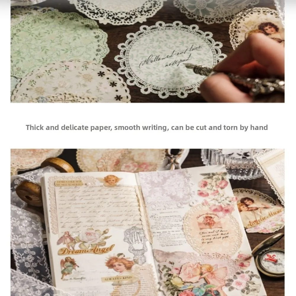 6 packs 6 Sets Vintage Scrapbook Paper Multi Color Lightweight Cute Floral Pattern Printed Paper Flat Sheet Handmade Craft Paper