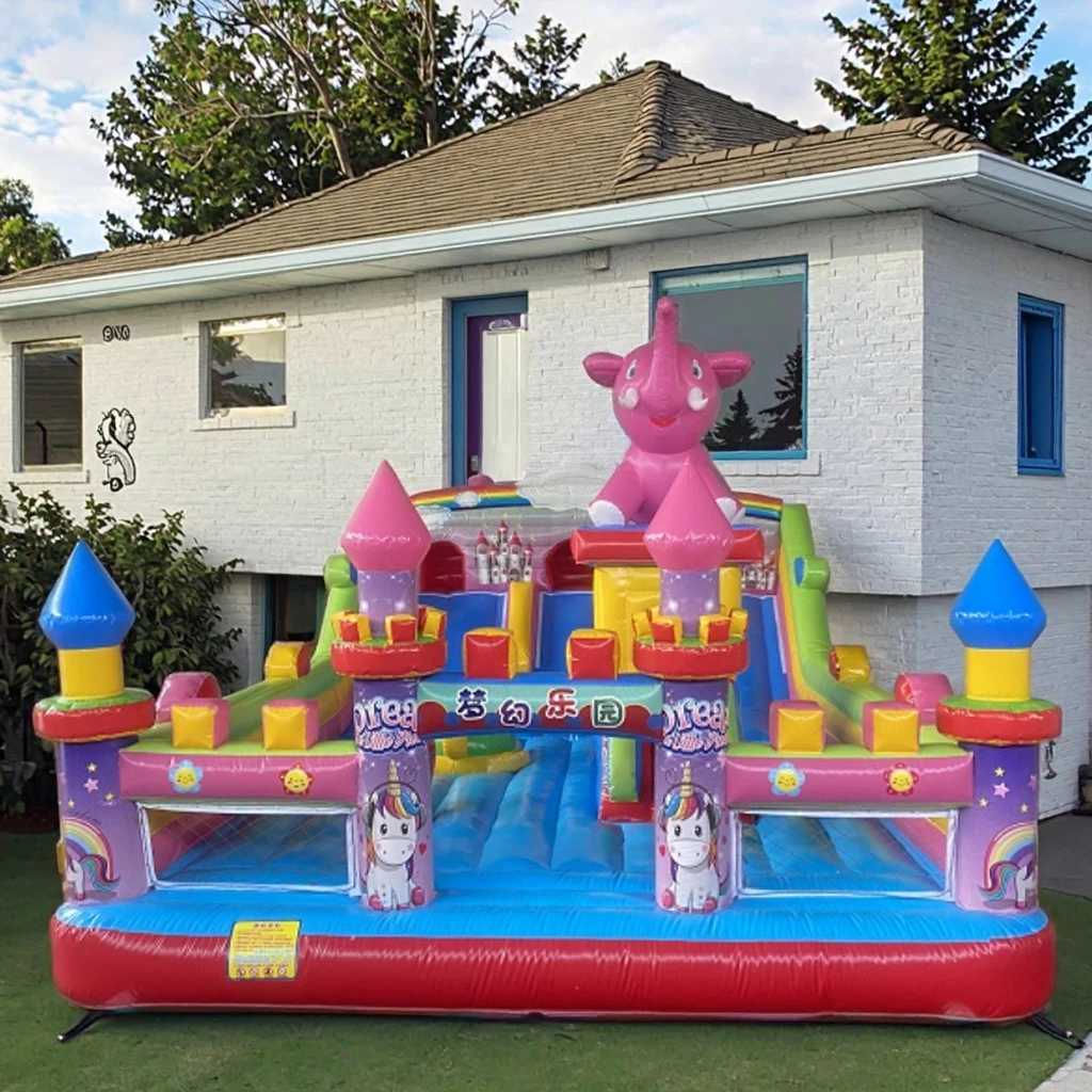 New Style Outdoor Inflatable air Jumpers Castle Inflatable Combo Castle Slide with Soft Jumping Bed for Kids Amusement Indoor