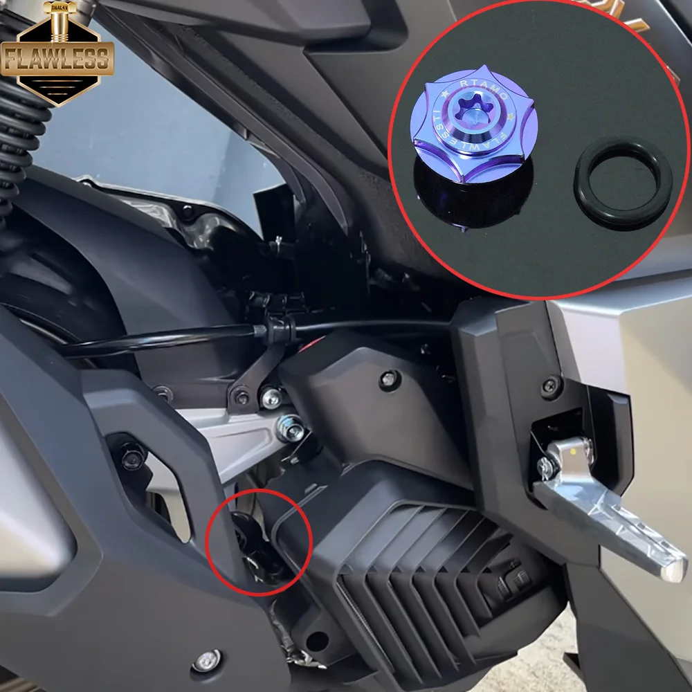FLAWLESSTI Gr5 التيتانيوم الترباس الفرامل الفرجار زيت المحرك الخلفي صدمة غطاء مرشح الهواء الترباس المحور الخلفي الجوز لهوندا ADV 160 2022-2025 #4