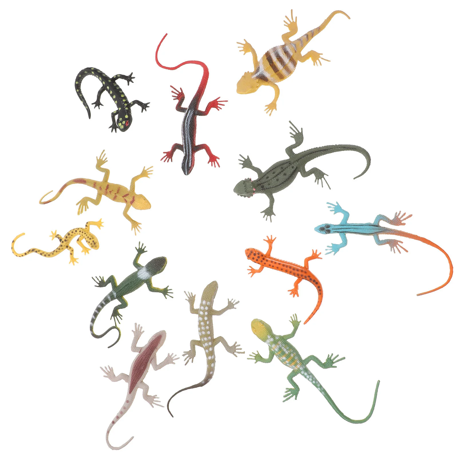 12 Pcs Artificial Lizard The Animal Halloween Trick Props Simulation Gecko Realistic Figures Toys Child