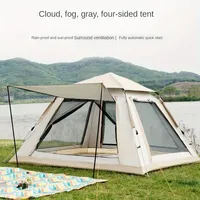 New Tent Outdoor Fully Automatic 3-4 Person Beach Camping Camping Quick Opening Folding Rainproof Portable Camping Equipment