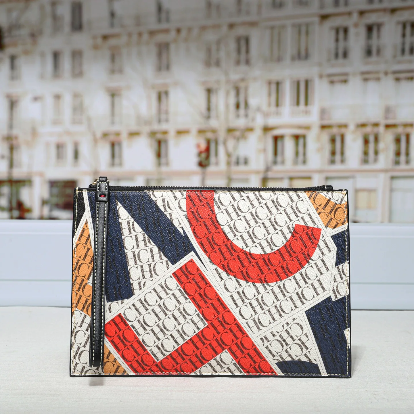 CHHC Niche Luxury Hot Sale Women's Zipper Clutch Bag Fashion Printed Pattern Handbag for Ladies
