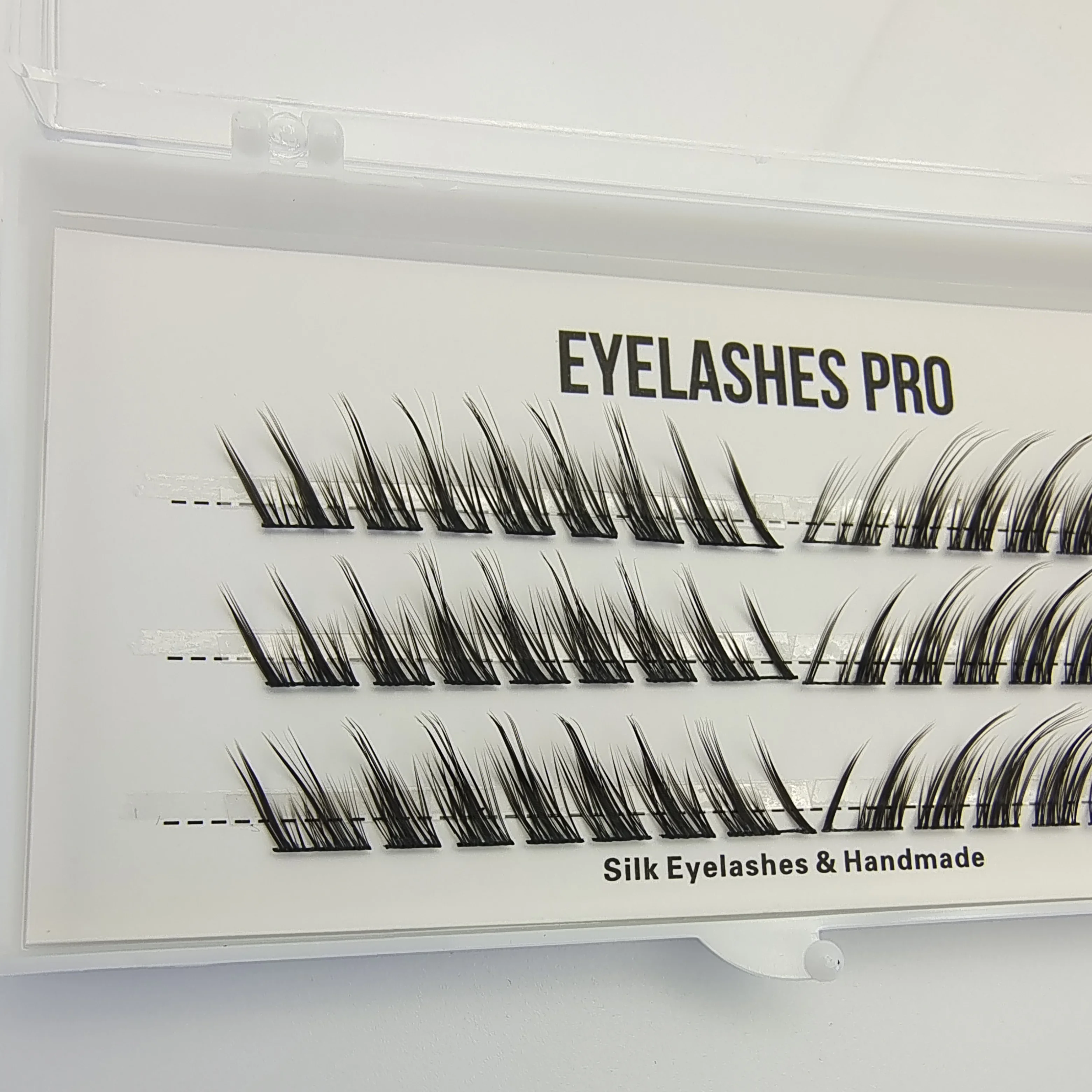 Lengqinghuxi-A Handgefertigte Wimpernverlängerung, segmentierte Flase-Wimpern, dramatische Wimpernbündel, weiche Band-Wimpern, Make-up-Wimpern – Detail 3