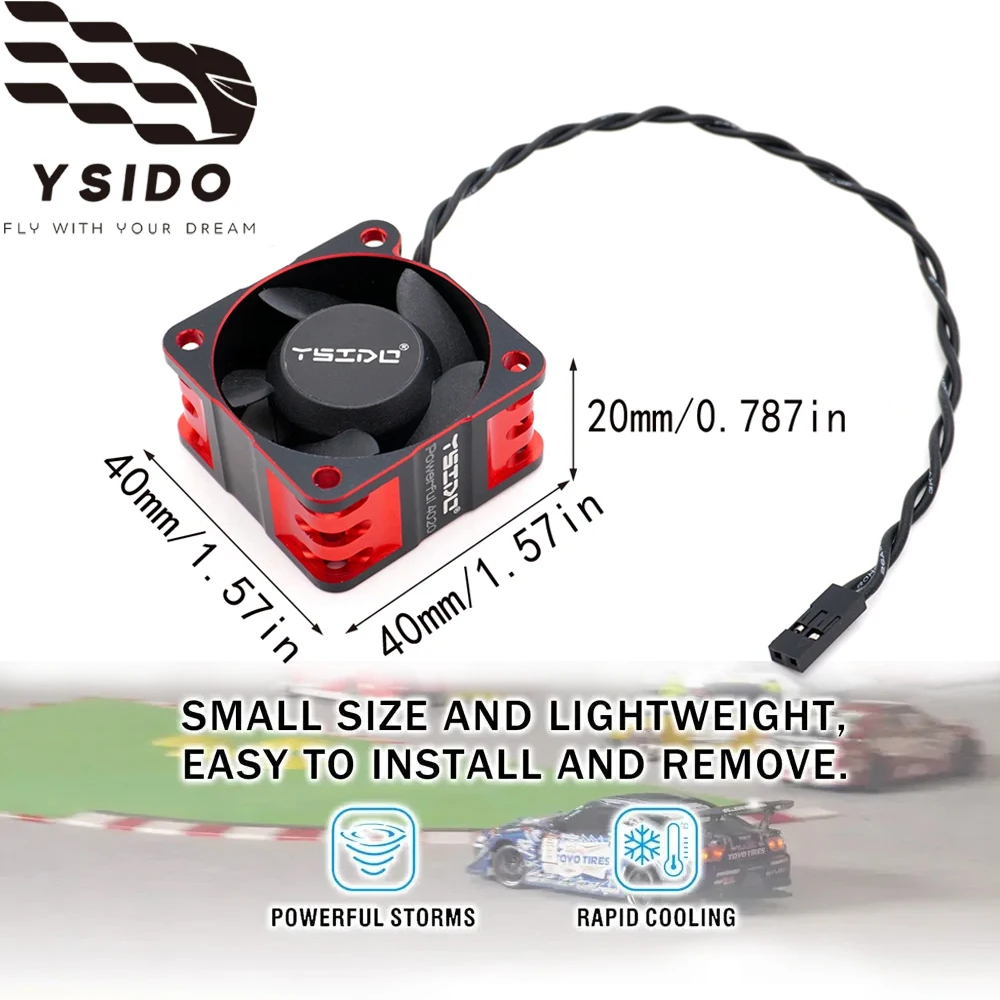 

YSIDO 4020 Metal Cooling Fan 40mm 8.4V 270000RPM JST Plug for Traxxas ARRMA 1/10 1/8 1/7 1/5 RC Car Brushless Motor ESC Parts