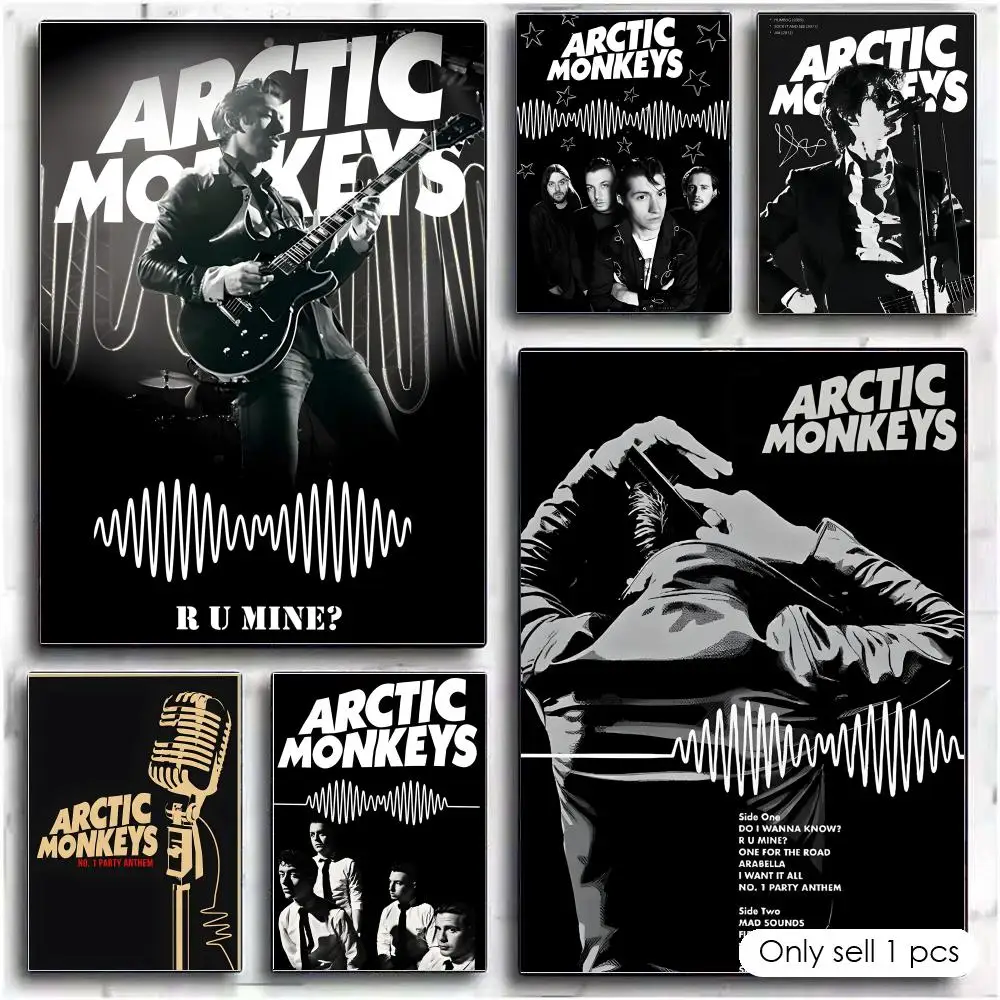 Band Arctic M-Monkeys Painting Calligraphy HD Canvas Wall Art | Waterproof Fade-Resistant | Minimalist Unframed Wall Decor