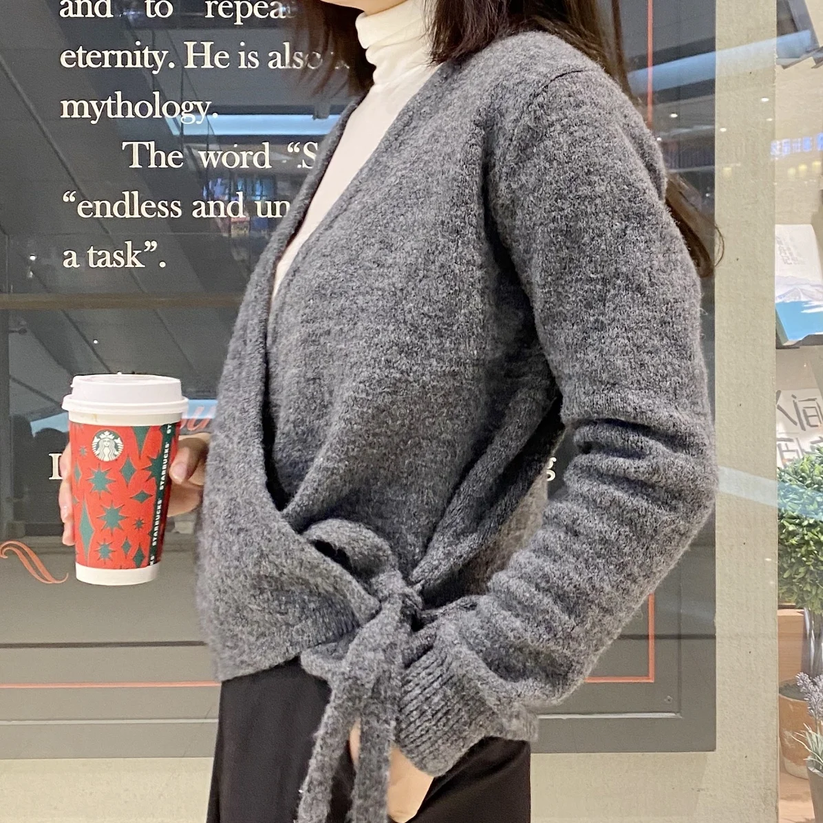 Suéter Hoado con Cuello en V para Mujer, Estilo Informal, Capa Base, Manga Larga, Mezcla de Lana, Ajuste Cómodo, Moderno, C...