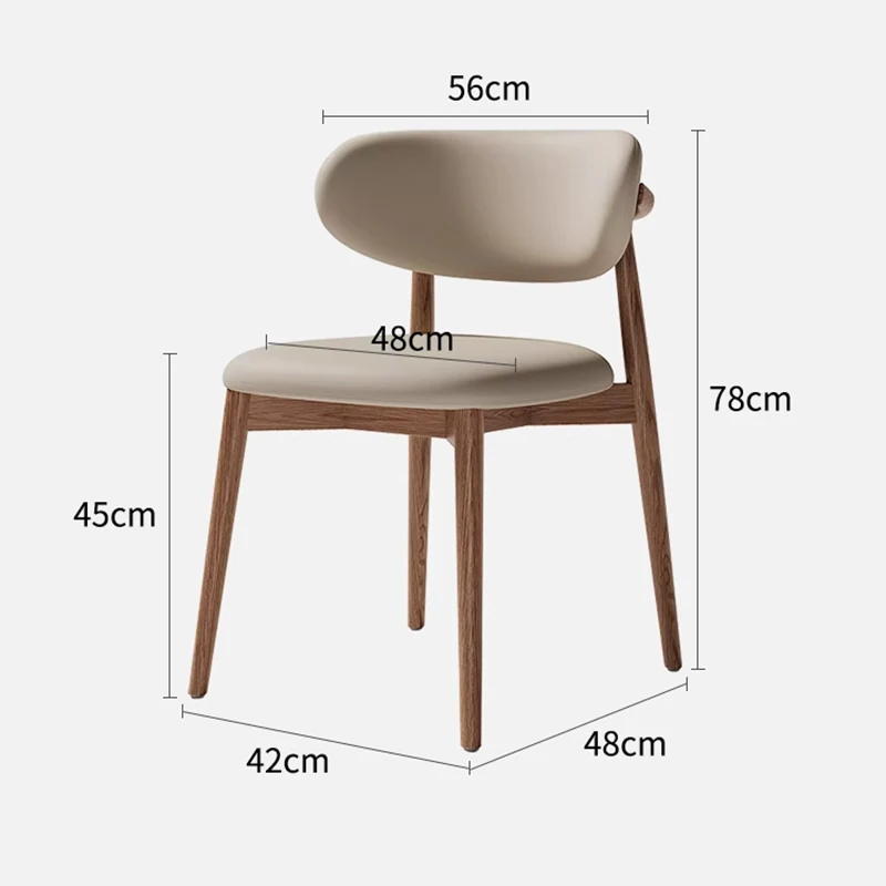 2 قطعة الأثاث الشمال خشب متين الطعام كرسي مطعم فندق طاولة طعام كرسي المنزلية البراز كرسي الترفيه مسند الظهر كرسي #6
