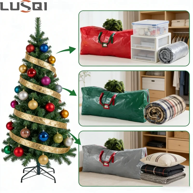 LUSQI 7.5-9ft Christmas Tree & Home Decor Waterproof Storage Bag Multifunctional Oxford Cloth Organizer Box In Colors