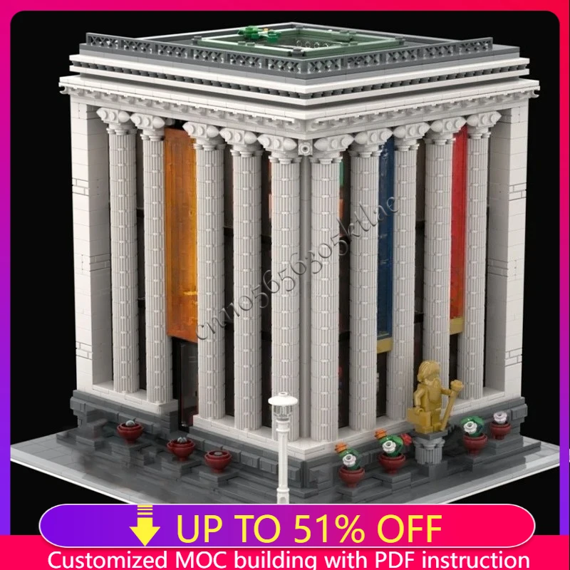 NEW 2481PCS City Hot Selling Street View Moc Grand Public Library model DIY creative ideas ChildToy Assembly Puzzle birthdayGift