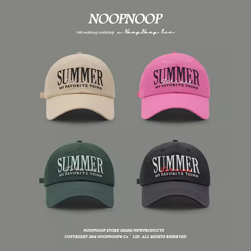 

Korean Fashion Letter Embroidered Baseball Caps for Men Summer Versatile Sunscreen Thin Breathable Quick-drying Women's Hats