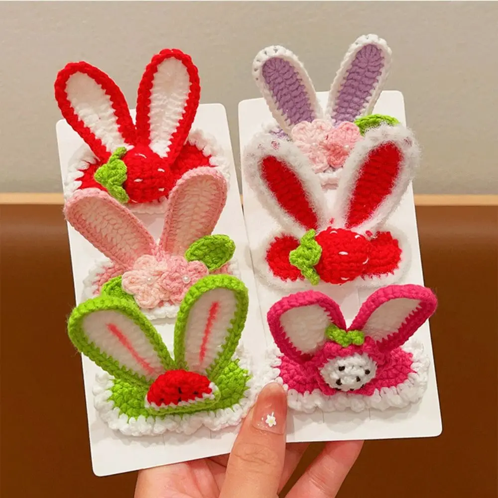 

Wool Knitted Flower Barrettes Handmade Hair Accessories Crochet Barrettes Costume Headwear Headdress Embroidery Hairpin Children