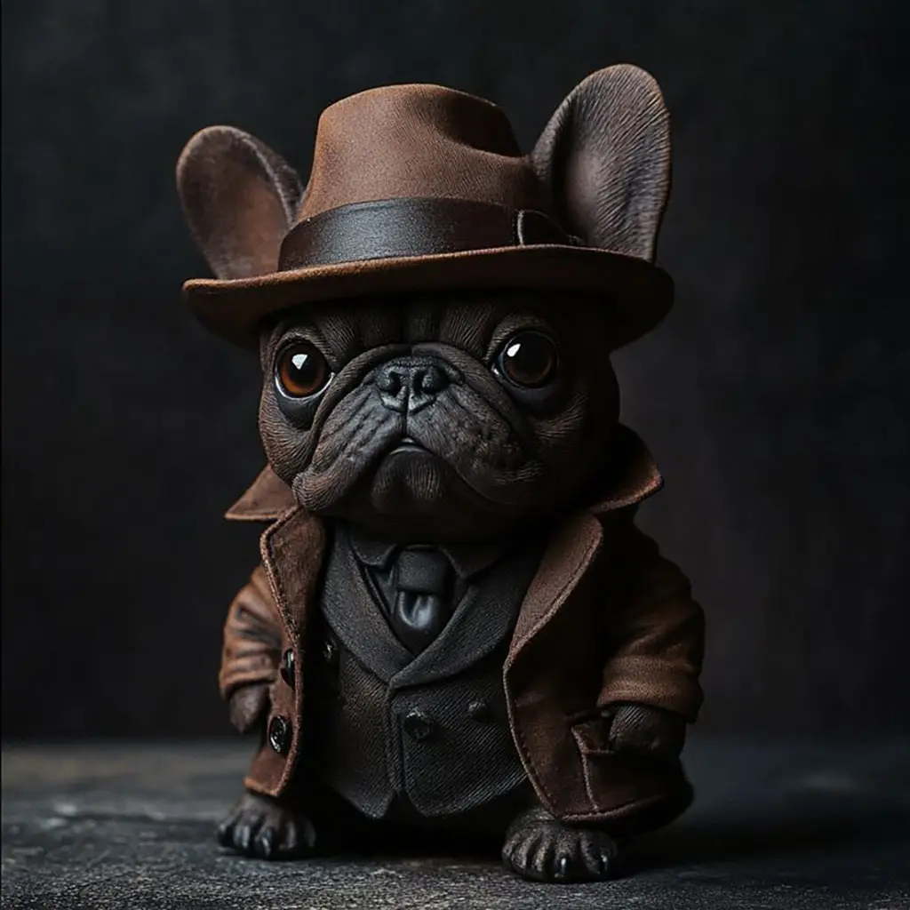 Handcrafted American Style Resin Bulldog Gentleman Figurine for Desk Display Home Decoration and Thoughtful Gifting Option Minim