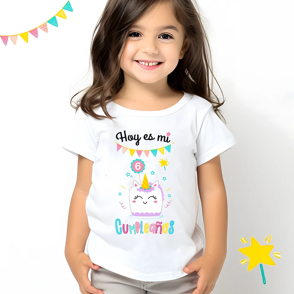 

Today Is My Birthday Print Kids T-shirt Short Sleeve Crew Neck Childs Tee Top 1-12Y Child Birthday Clothing Hoilday Party Gift