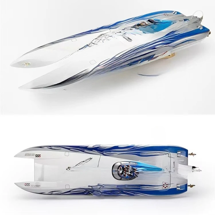 محرك مزدوج Catamaran 1040 مم، قارب كبير للتحكم عن بعد كهربائي بدون فرش، هيكل من الألياف الزجاجية