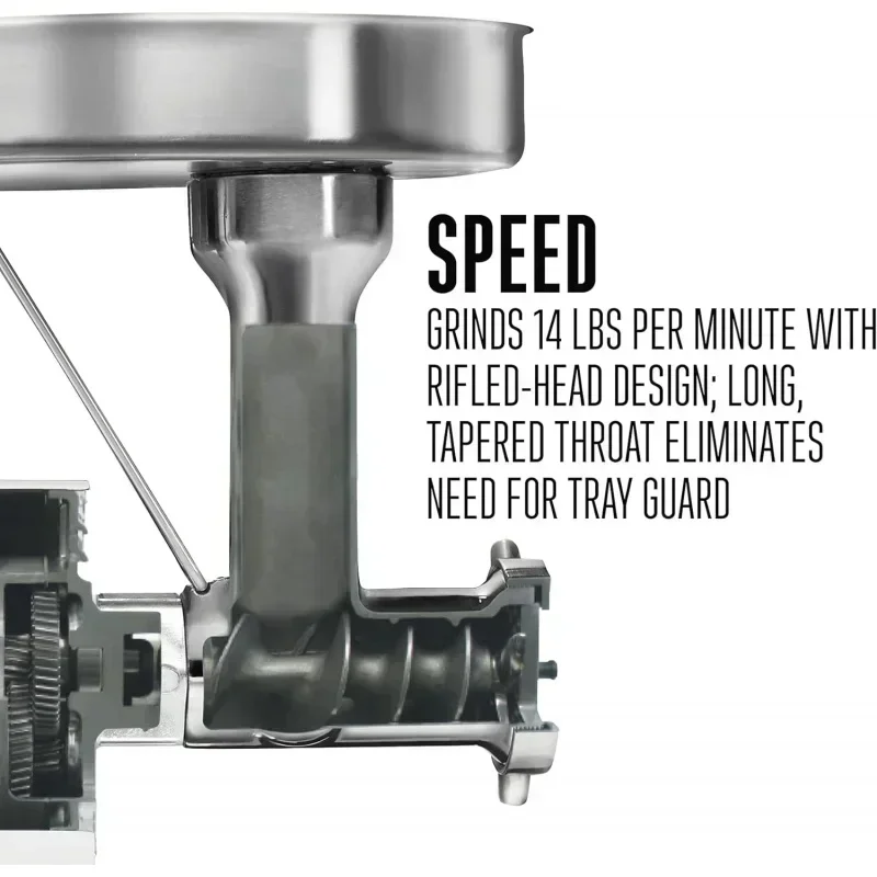 مفرمة لحم كهربائية من سلسلة D2BWeston Pro، درجة تجارية، 1120 واط، 1.5 حصان، 14 رطل. في الدقيقة، ستانلس ستيل (10-2201-واط)