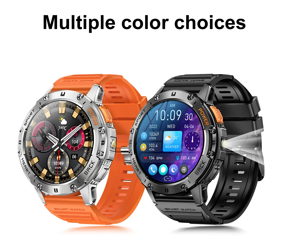 

K65 Amoled Screen Flashlight Sport Android IOS Bracelet De Montre Reloj Android Fashion Relojes Smart Watch 2024 for Men Women