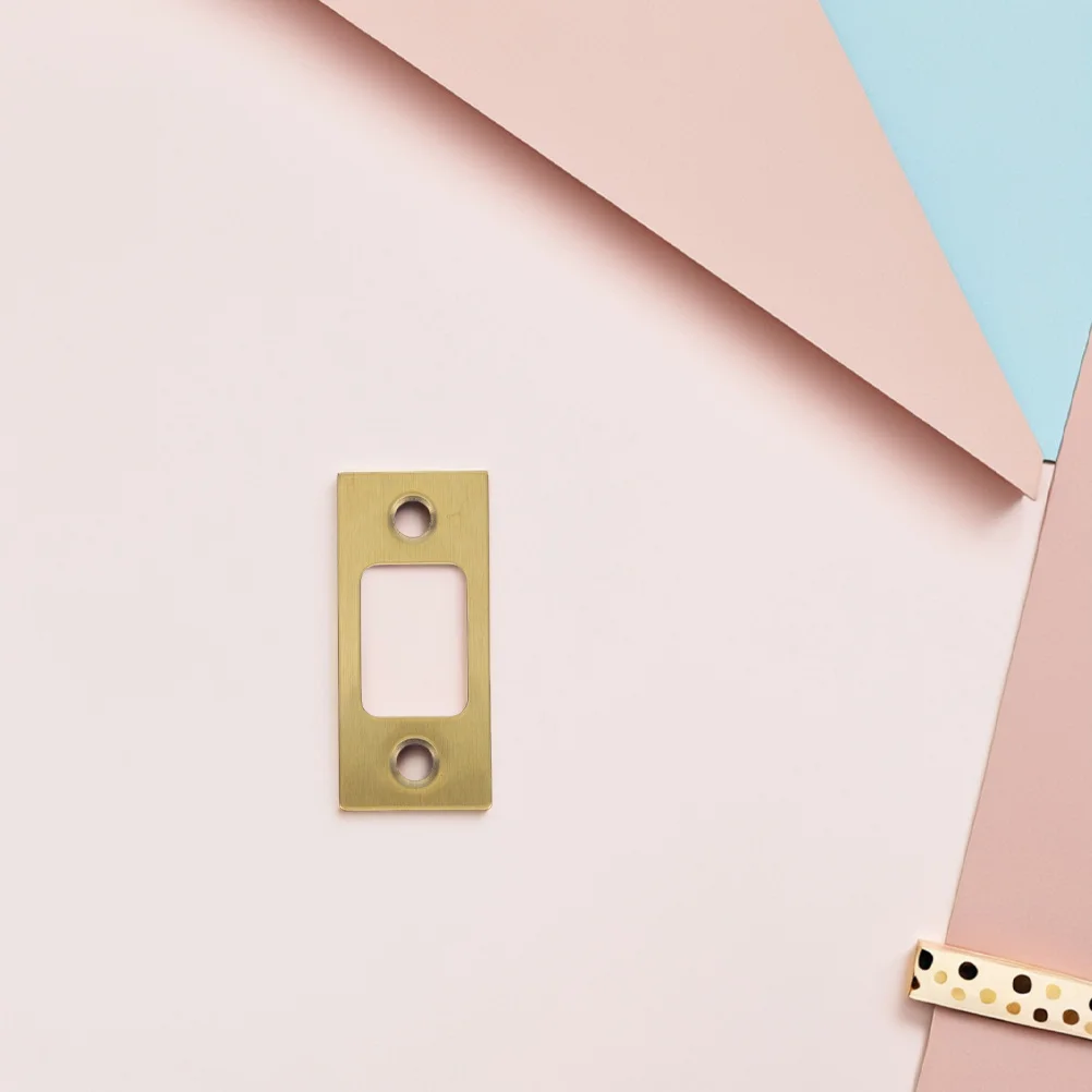 Placa trasera de cerradura de 2 uds: placa de golpe de esquina de acero inoxidable para cerrojo de puerta, placa de Hardware redonda, seguridad para el hogar y la Oficina