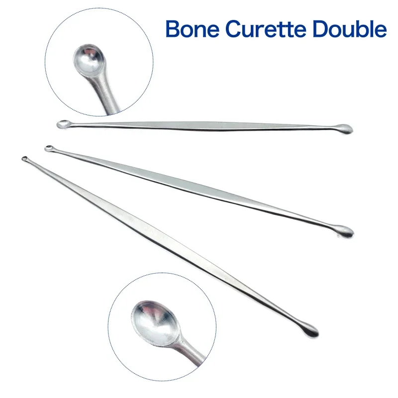 

1PCS Bone Curette Double End Oval and Round Bone Curette Veterinary orthopedics Instruments
