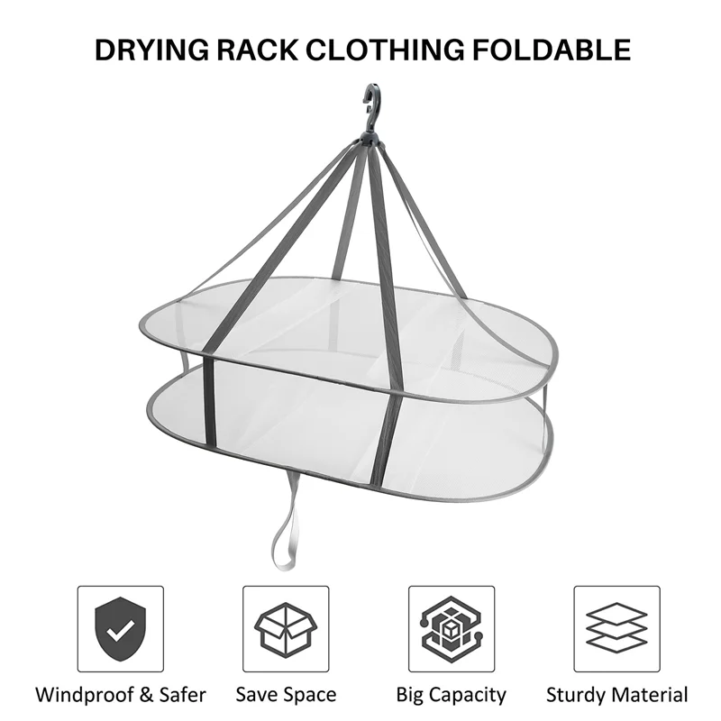 رف تجفيف السترة، رف تجفيف الملابس المعلقة، مجفف الغسيل الشبكي، رفوف مجفف الملابس القابلة للطي #4