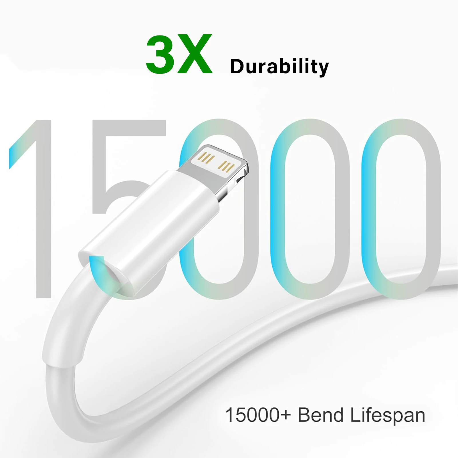 1/2/3/5 PCS USB Cable for iPhone 14 13 12 11 8 Pro Max Plus XR Xs Max USB to Lightning 6.6FT Fast Cable Charger Wire Accessories image 2